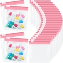 24 kosi tablete vrečke vrečke Zippered tablete vrečke set za ponovno uporabo prosojna medicina organizator samotesnilno medicina vrečka potovanje plastične tablete vrečke s slide Lock tablete Baggies za tablete (Svetlo roza)