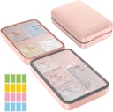 Restree tedenske tablete Organizator, Magnetic Moistrure dokaz tablete, velike zmogljivosti tablete tablete škatla z notranjo Clear Lid za vitamine, dodatki, in dnevna zdravila 8 predel (Pink)