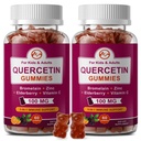 (2 Pack) Quercetin Gumies z bromelain, Elderberry, cink in vitamin C - žvečljivi Quercetin 700mg dodatek za imuniteto, alergije, podpora za staranje - Veganski Gumies za odrasle & Kid