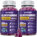 2 Pakiranja Glukozamin Chondroitin Gumies - 3000MG Dodatna moč Skupna podpora dodatek z MSM & Starejše jagode, Fleksibilnost, Antioksidant Imunska podpora Gummy za odrasle, moške in ženske