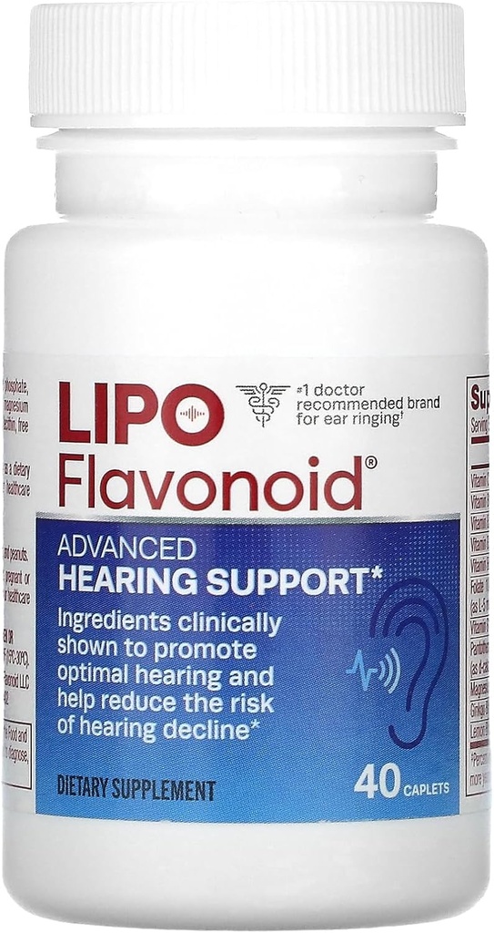 Lipo Flavonoid Advanced Supplement Daily Supplement - pomaga zmanjšati tveganje za sluha zmanjša in spodbuja optimalno sluh - 40 Caplets