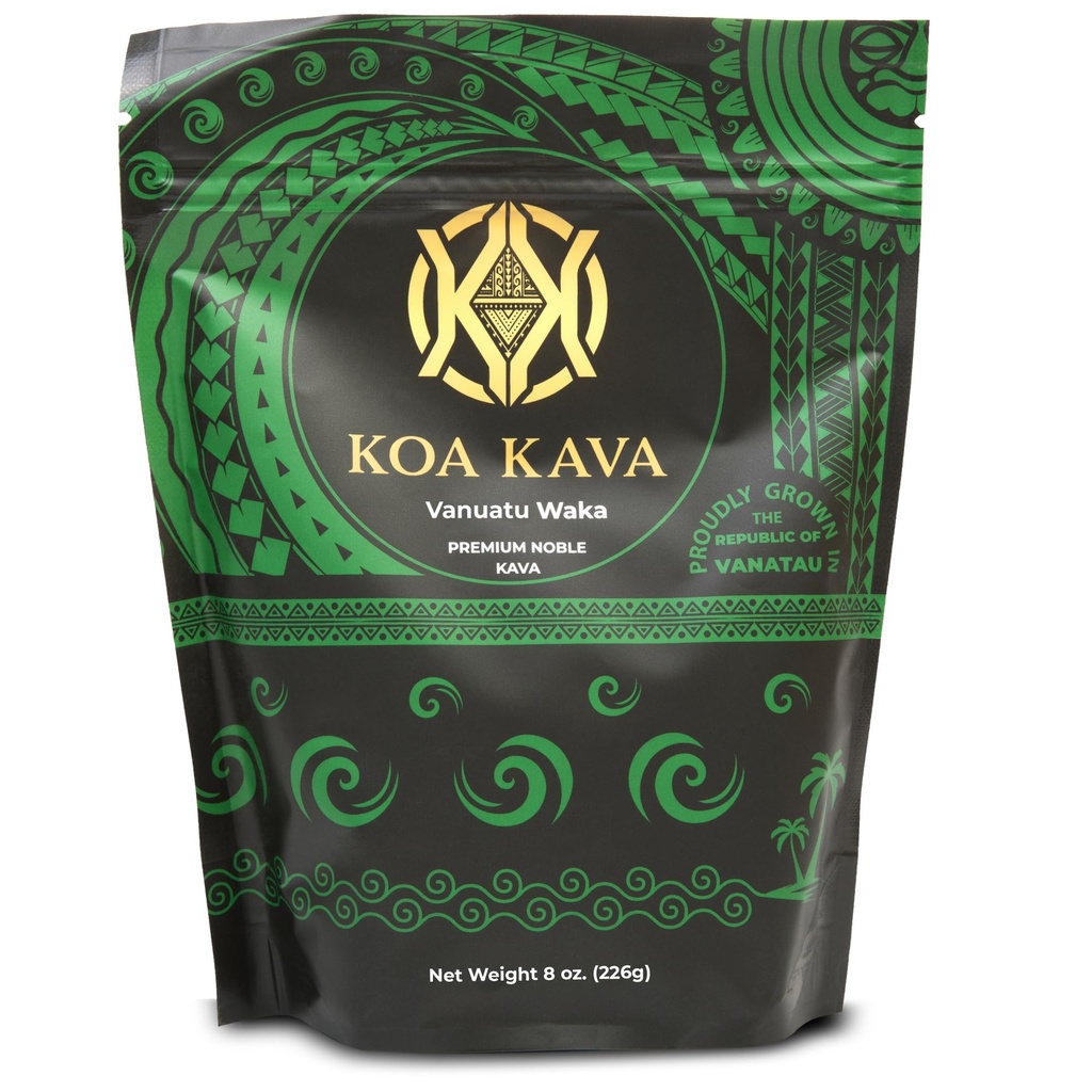 Vanuatu Koa Kava Powder - Premium Noble Waka Kava Čaj narejen iz lateralnih korenin v Vanuatu za avtentično sprostitev. 8 oz.