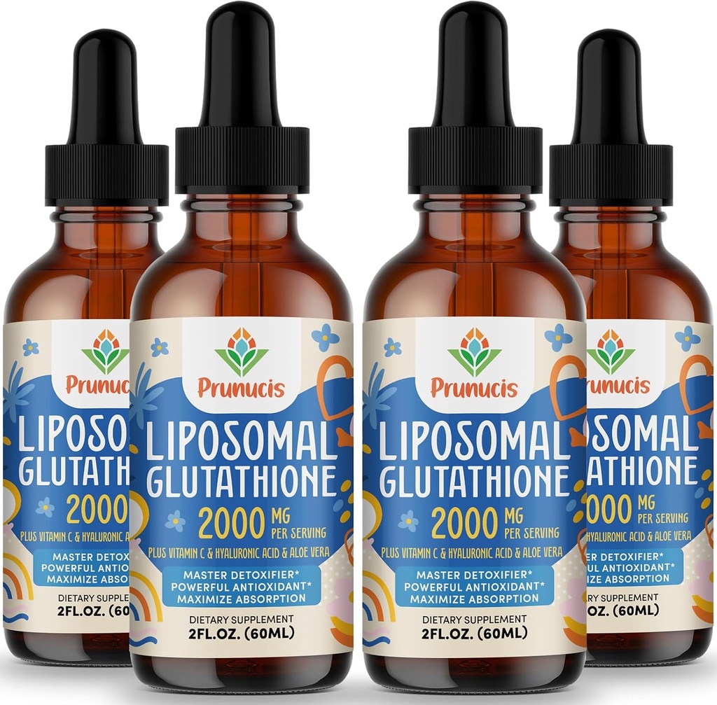 2000MG Liposomski glutation Tekoči, 98% Absorpcija, Aktivna oblika L-glutatione Dodatek, Vegan prijazen, Močan antioksidant kompleks za imunski sistem, Staranje obramba, Detox,8 FL.OZ