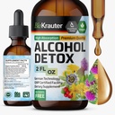 BIO KRAUTER Alkohol Detox Tinkture - Jetrna čistila in detox Formula - mleko Thistle & Dandelion - Jetrna podpora Tekoči ekstrakt - Alkohol in sladkor brez - Veganske kapljice 2 Fl.Oz.