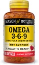 Mason Natural Omega 3-6-9 z ribami, Laneno seme, & Borage Oils, 60 Softgels