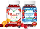 Lunakai ZDA Made Vitamin B12 za odrasle 50+ & Magnezijev Glycinate Gummies Bundle, Podpira energijo, Mood, Relaxation & Stress Relief, Non-GMO, Vegan, 60ct vsak