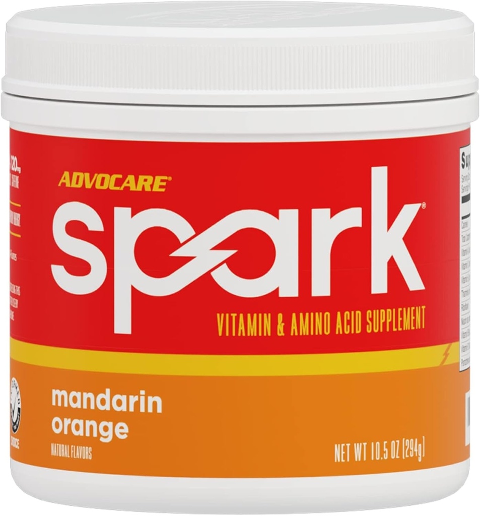 AdvoCare Spark - Energy Drink Mix - Vitamin & Aminokislina dodatek - Podpira energijo in fokus - Prenosna Imunska podpora - Sugar Free - Mandarin Orange (10.5 oz)