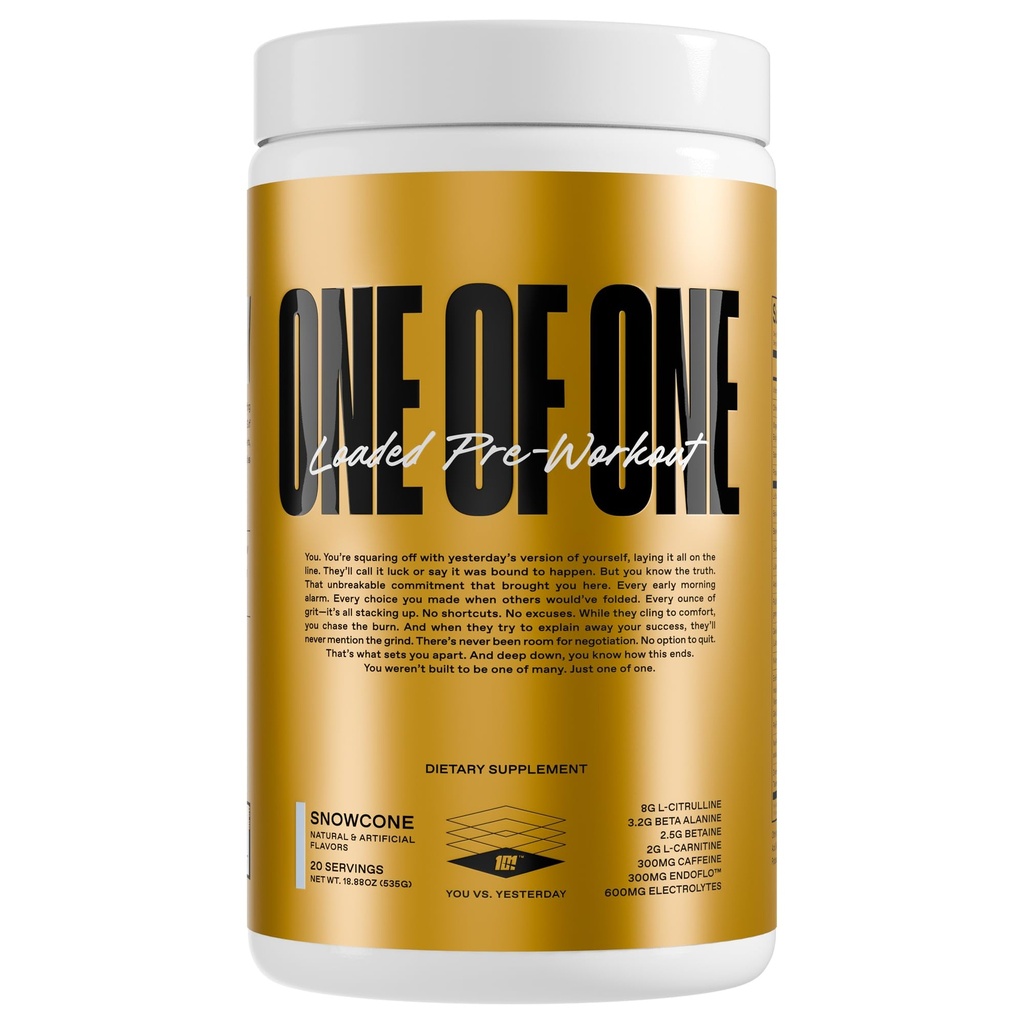 ONE ONE obremenjena pred-workout – visoko-stimna energija, fokus in vzdržljivost z EndoFloTM, Genius PureTM Alpha GPC, NeuroRushTM, Dinamin®, Brez Crash, Gluten Free – Snežni stožec