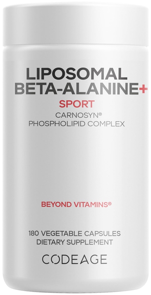 Koda Liposomal Beta-Alanin dodatek - CarnoSyn Beta-Alanin - 2-mesečna dostava - Liposomska dostava - Pred vadbo, Post Workout in Sport dopolnilo - Non-GMO - 180 kapsul