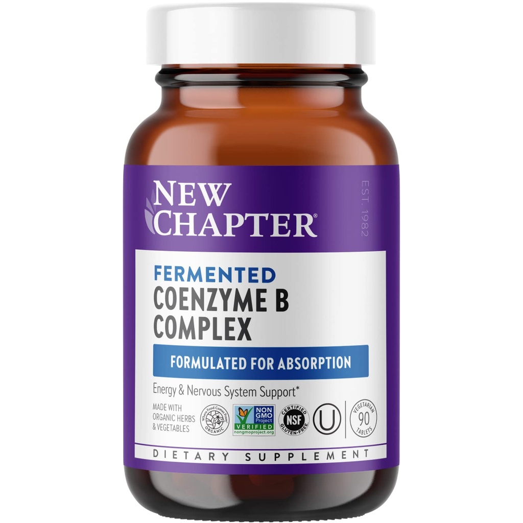 Novo poglavje Vitamin B kompleks – Fermentiran koencim B kompleks Bogat z vitaminom B12 + vitamin B6 + biotin + izdelan z organskimi sestavinami - 90 ct