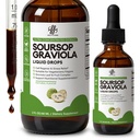iMACHME Soursop Graviola Tekoča kapljica za podporo celic in regeneracijo, Imunski sistem in Gut Health Support, Pure Soursop Bitters tekoče, visoka absorpcija, sladkor/gluten brez, naravna aroma, 2 Fl Oz