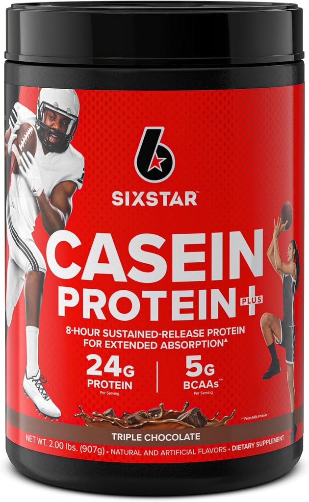 Six Star Kazein Protein Powder Elite Kazein Protein Powder Počasno prebavljanje Micellar Kazein Protein Powder za mišice Pridobivanje Triple Chocolate Protein Powder, 2 lbs (26 Serving) (Package May Vary)