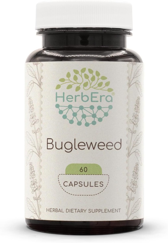HerbEra Bugleweed 60 kapsul, 400 mg, izdelan z Bugleweed (Lycopus Virginicus), posušen herb (60 kapsul)