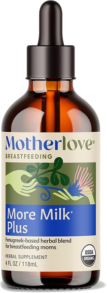 Mater Love Več Milk Plus Tinkture (4 oz vrednost velikost) Fenugreek-Based Dojenje dodatek za podporo oskrbo z mlekom dojke-USDA Certified Organic, Vegan, Kosher, Soy-free