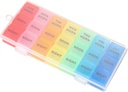 Tablete tablete Clear Organizator Box Organizator tablete 7 dan (3 krat na dan) Tedenske tablete Box 21 reže zdravila Organizator s Push Gumb za zdravila Clear Container