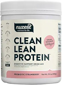 Nuzest Bethany's Pantry Digestive Support Protein - Probiotiki za digestivno zdravje – Jagoda - Čisti lean Protein - Premium Vegan Pea Protein Powder – rastlina - 20 Serving, 1,1 lb