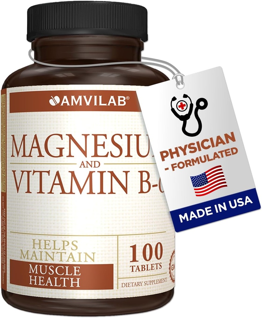 Magnezij in vitamin B6 - pomaga ohranjati zdravje mišic - podpira zdravje možganov in živcev funkcijo - pomaga dnevno Vitalnost in kakovost spanja - Recovery Boost - prehranska dopolnila - 100 tablet