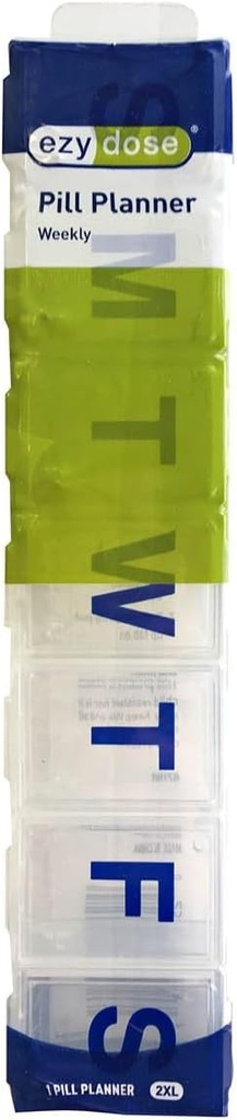 EZY DOSE tedenski (7-dnevni) tablete organizator, vitaminski primer in medicina škatla, Clear Lids, 2X-veliko