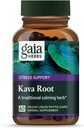 Gaia Herbs Kava Root, Veganske tekoče kapsule, 60 Count - podpira čustveno ravnovesje, pomiritev in sprostitev, Zajamčena Potenca 75mg Aktivni Kavalaktoni