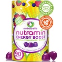 NUTRAMIN Energy Boost Vitamin Gummy - Skip The Coffee & Boost Vaša energija, Kofein-free, Sugar-free, Vegan, B12, Zeleni čaj, Ashwagandha, Garcinia Cambogia, Raspberry Adaptogen - 90 ct