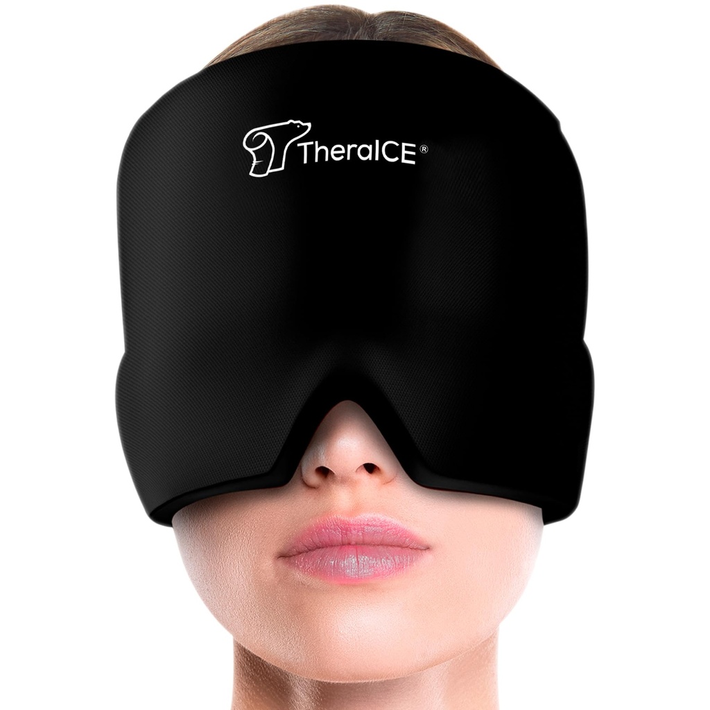 TheraICE Migrena Relief Cap, Pomirjujoče glavobol Hat Ice Pack maska, obraz hladno stiskanje hladilno gel zaviti izdelki za napetost, stres in mačka