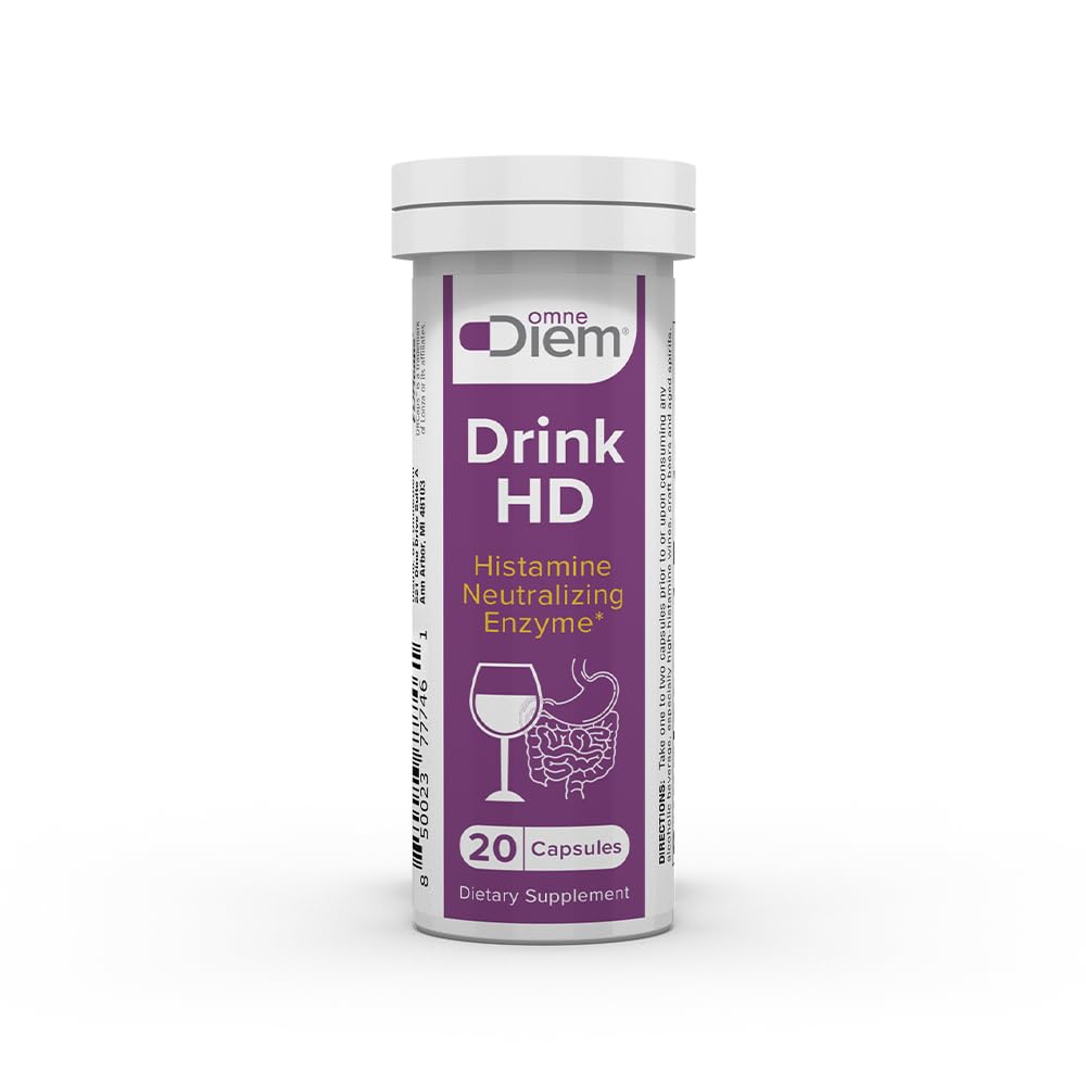 OmneDiem Drink HD Prehranska dopolnila: Naravni histamin Nevtralizacijski in prebavni encim – Diamin oksidaza DAO, 20 kapsul