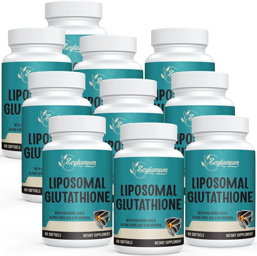 2400 MG liposomski glutation mehčalci, maksimalna absorpcija, aktivna oblika L-glutation zmanjša (GSH), s hialuronsko kislino, resveratrolom, glavnimi antioksidanti za detoks, možgani, imunski sistem, 600 kapsul