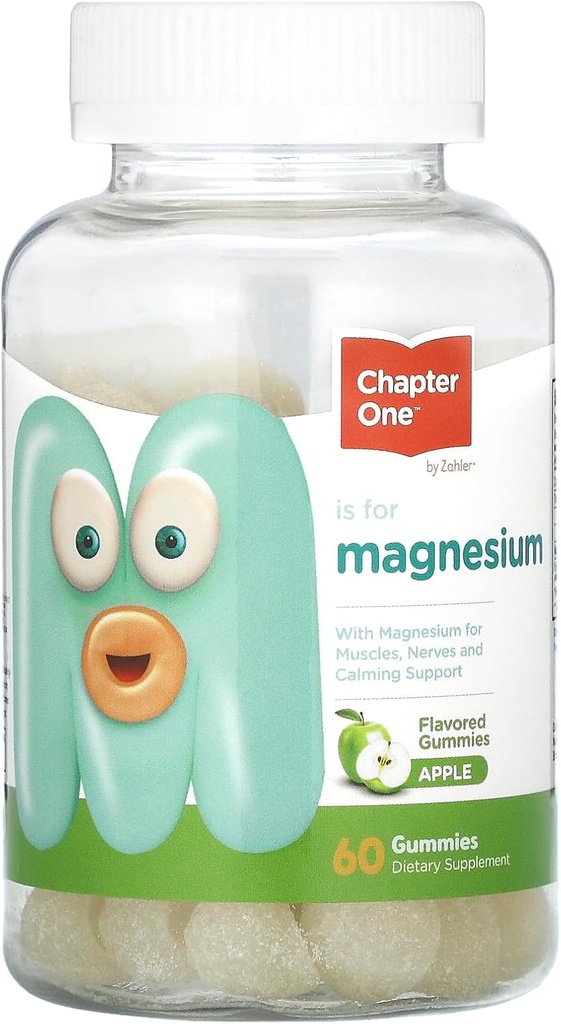 Poglavje One Magnezij Gumiji za otroke in odrasle - Naravne Calm Gumies - Calm Magnezijev Citrat - Kost in mišice Funkcija dopolnila za otroke in odrasle - Mood podpora, Kosher Apple Flavor (60)