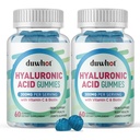 Hialuronska kislina Gumies, hialuronska kislina dopolnila z vitaminom C & Biotin 5000mcg za kožo, lase, nohte zdravje, Skupni dodatki za ženske & moške, Nizki sladkor, Vegan, Non-GMO, 60 grofov