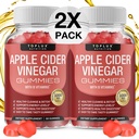 Toplux Apple Cider Vinegar Gummies - 1000mg ACV z B12, Beet Root, Pomegranat za imunski sistem, Detox & Cleanse, Gummy Alternative za Apple Cider Vinegar kapsule, za moške ženske 2X pakiranje