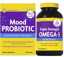 InnovixLabs Mood Probiotic & Triple Omega Bundle Mood Probiotic (60 kapsul) Trojna moč Omega-3 ribje olje (200 Softgel). Podpira zdravje možganov, sklepov in imunskega sistema