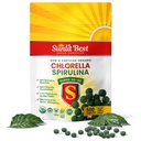 Sunlit Super 50/50 Organic Chlorella Spirulina tablete - Super dodatek za imuno podporo, Gut Health, Mood & Energy - bogata s klorofilom, aminokisline in Veganski proteini, 500 Superfood Tabs