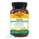 Podeželsko življenje žvečljiva Papaja Encimi za podporo prebavljivosti - Naravni Pineapple & Papaya Flavor, Assists with Nutrient Absorption, Vsebuje Papain & Protease - 200 Ct