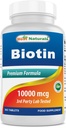 Najboljši naravni biotin (imenovan tudi vitamin B7), 10.000 μg 365 tablet (365 tablet (paket 1))
