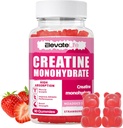 ElevateLife Kreatin Monohidrat Gumiji 5000mg za moške in ženske, Žvečilni Kreatin Monohidrat za mišično moč, mišice Graditelj, Energy Boost, Predworkout dodatek(90 Štetje)-Jagode