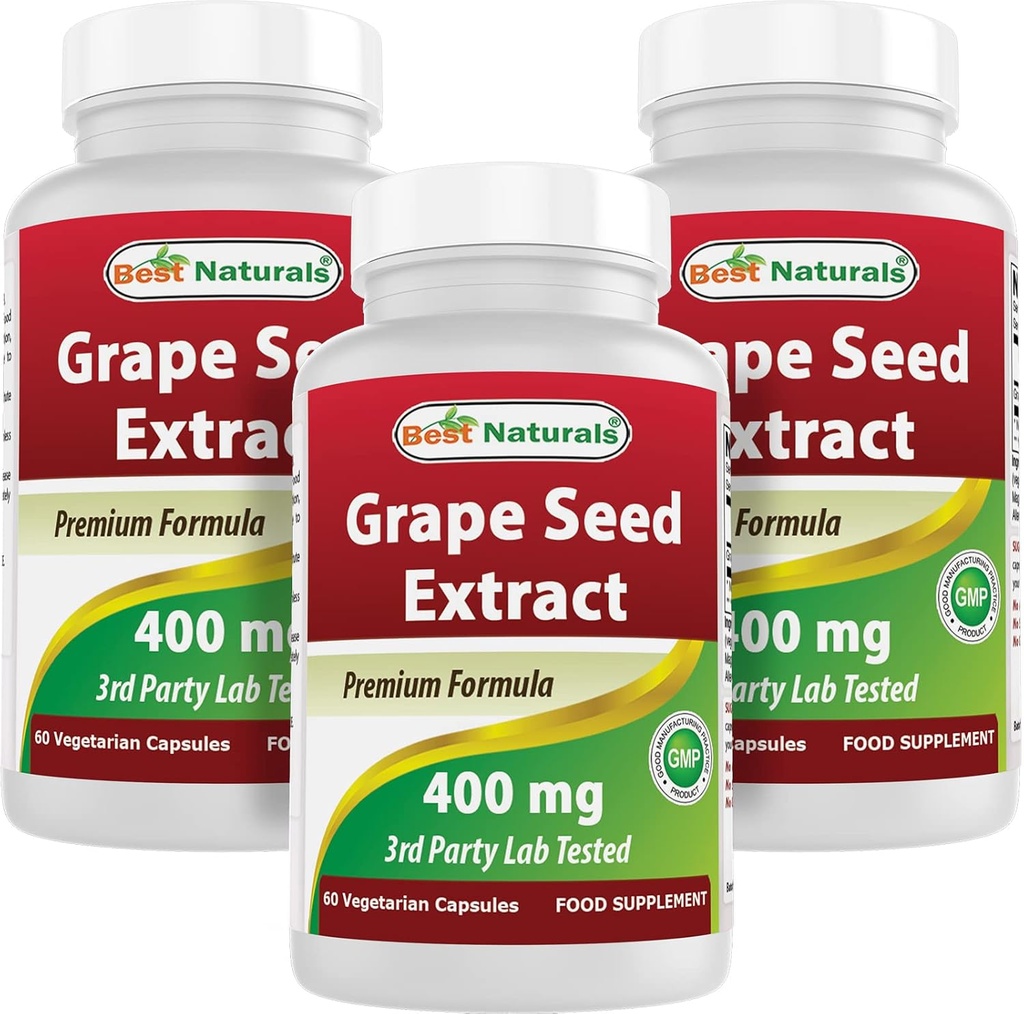 Best Natural Grapesee Extract 400 mg 120 vcaps (120 število (Pack 3))