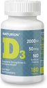 Vitamin D3 2000iu (50 μg) 6-mesečna zaloga za imuno podporo, zdravo delovanje mišic in zdravje kosti - Non-GMO, Gluten Free, z vitaminom B2 - (Mini tablete), 180 število