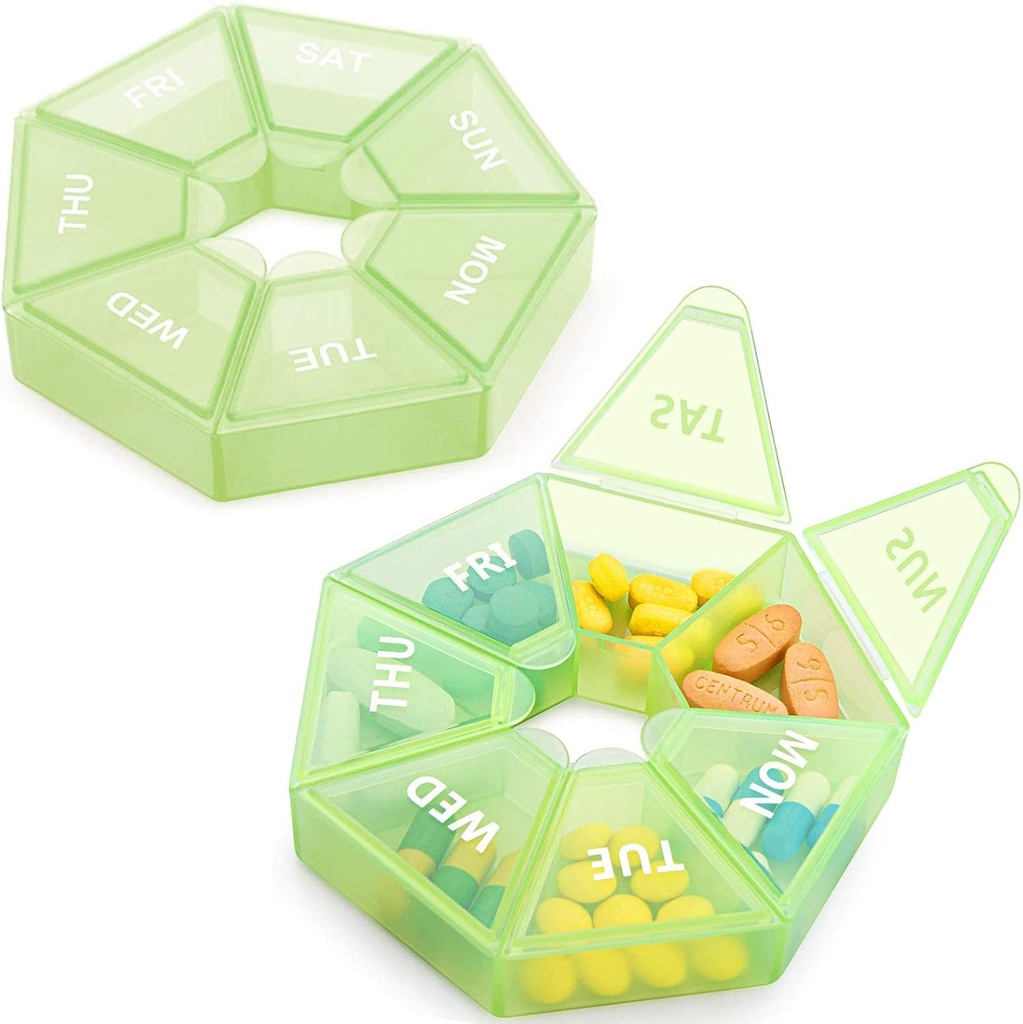 2PCS tedenske tablete Organizator velike 7 dan tablete Box Organizator dnevno Medicina Primer za vitamin ribje olje tablete Dodatki Artritis Prijazno