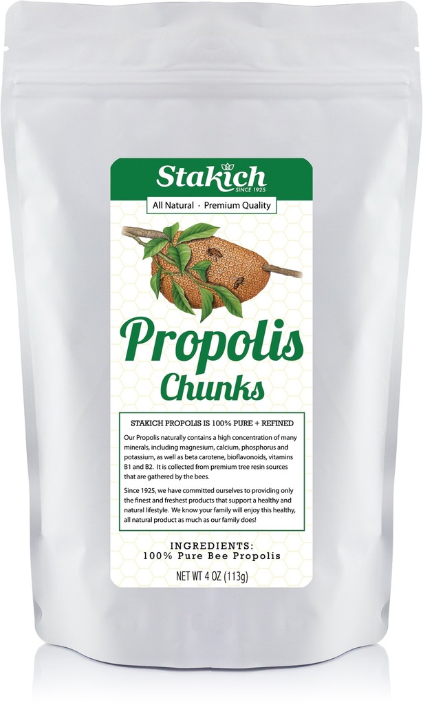 Stakich Bee Propolis Chunks - čisti, naravni - 4 Ounce