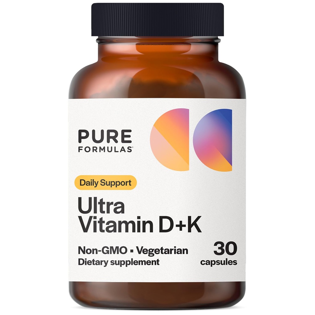 Vitamin D3 K2 Vitamin 5000 i.e. - VIT D3 K2 dodatek za kalcijevo absorpcijo, kostno moč, kardiovaskularno in imunsko funkcijo podpora, brez soje, ne- GMO 30 vegetarijanske kapsule