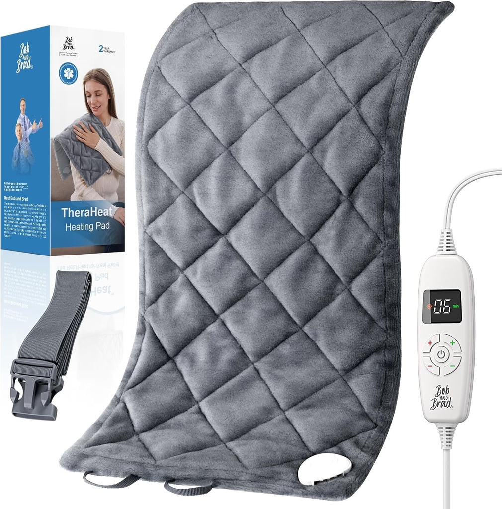 BOB IN BRAD Težana ogrevalna Pad z daljno infrardeče toplote, velik ogrevalni Pad za telo nazaj globoko mišično bolečino Relief, Darilo za družinske ženske moški, ETL Certified 2.4lbs, 12"x24"(Grey)