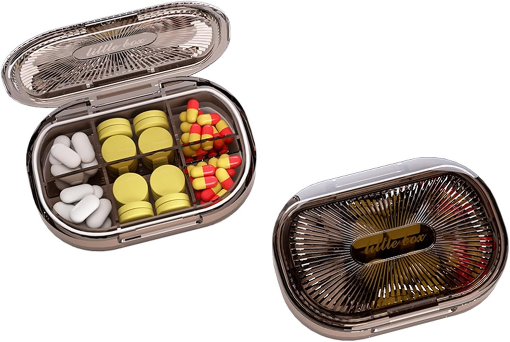 Mali tabletke Box, Vlažno dokaz tablete primer, potovalne tablete Organizator za žepno torbico, Dnevno Portable Medicine Vitamin, ribje olje, dodatek (črna-3)