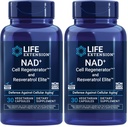 Življenjska razširitev NAD+ Regenerator celic in Resveratrol Elite, NIAGEN nikotinamid ribozid, Trans-resveratrol, quercetin, Fisetin, za dolgoživost, energijo in oksidativni stres, 30 Vegetarian kapsula