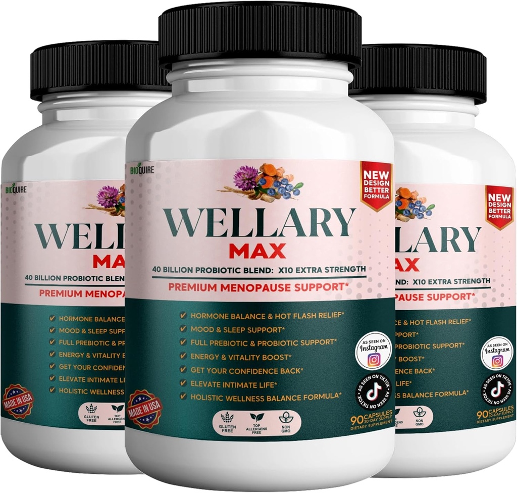 Welary Max Menopause Support Supplement, 40 milijard CFU probiotična mešanica, 90 kapsul (3)
