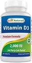 Best Naturals Vitamin D3 2000 i.e. (50 μg) - 100 tablet - 100 dni oskrba - pomaga pri podpiranju imunskega zdravja, močnih kosti in zob, in mišične funkcije (100 število (Pack of 1))