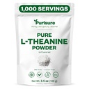 Purisure L-Theanine Powder, 100 g, Pure L Teanin Powder, ki spodbuja sprostitev in fokus, dodatek za kognitivne funkcije, brez polnil, Non-GMO, 1000 Serving