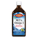 Carlson - MCT & Omega-3, 1480 mg Omega-3, 9200 mg MCT, Keto-prijazno, Caprylic & Capric Acids, proizvodnja energije, presnova maščob, limona-Lime, 500 ml (16,9 Fl Oz)