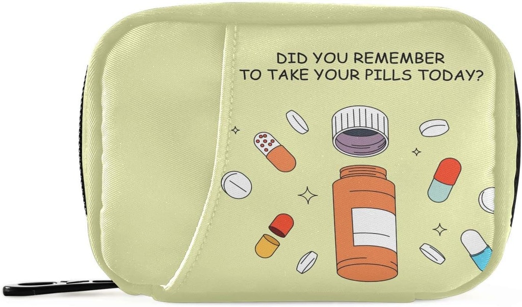 Naanle 7 Day Pill Case Bag - Prenosne tedenske tablete Organizator z Zipper, kompaktna velikost za dodatek vitamina imetnik