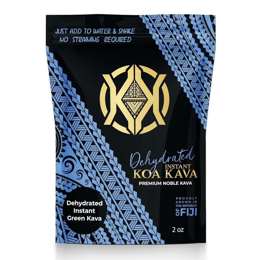 Koa Kava Dehidrirana Instant Kava - 100% Dehidrirana Instant Green Fidžian Kava korenski prah, 2 oz(56g)