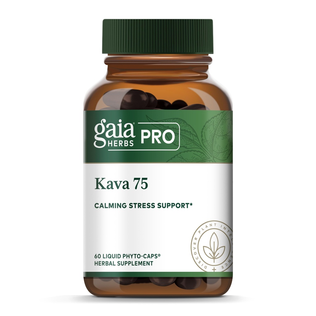 Gaia Herbs PRO Kava 75 - Stres podpora dodatek - Aids občutek umirjenosti in sprostitve - 60 tekoči Phyto-Caps